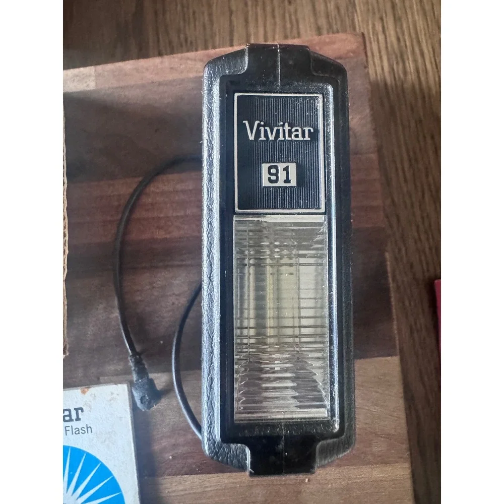 Vintage Vivitar Model 91 Electronic Flash Made In Japan w/ Box & Manual Untested